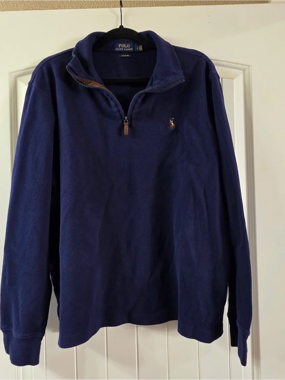Polo Ralph Lauren Estate Rib Navy Quarter Zip Pullover Men’s L
